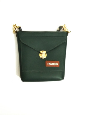 

forever young Girls Casual Green Leatherette Sling Bag