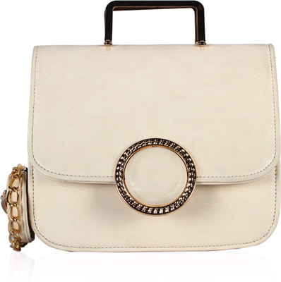 

VOAKA Women Casual White PU Sling Bag