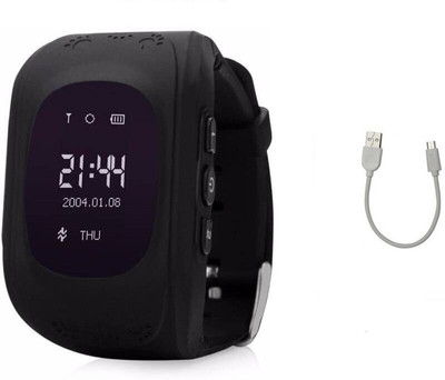 

Bluebells India ™Kids Smart Watch GPS Tracker Children Safe Anti-lost Smartwatch Phone with SIM SOS Call Location Finder Monitor Low Radiation Voive Chat Wristwatch Parent ControL Black Smartwatch(Black Strap Regular)