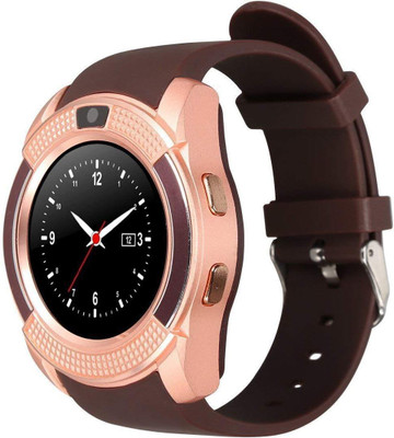 

AVAN V8 Bluetooth with Camera Touch Screen Pedometer Sedentary Reminder Sleep Monitor Instant Notification Anti-Lost Brown Smartwatch(Brown Strap Free Size)