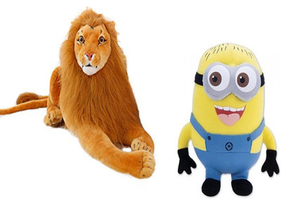 

Marchie's Soft Wild Animal Lion small toy Small size -40 and Cute Minions Cute Cartoon Soft Toy Birthday Gift For Kids (33Cm) - 2 cm(Multicolor)