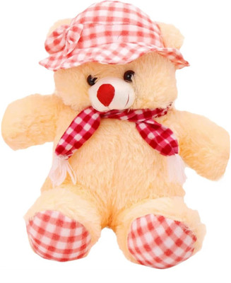

kashish gift gallery cream red cap teddy bear 60 cm - 24 inch(Cream)