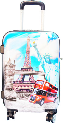

sinomate Exclusive Eiffel Tower Designer Trolley Bag (Blue) Cabin Luggage -  inch(Blue, White