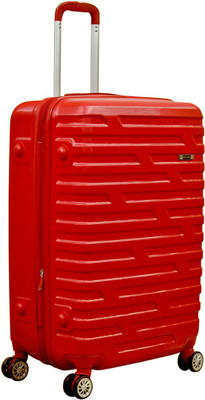 

QUBIFT SOLID SMART STRIPED BODY Expandable Check-in Luggage -  inch(Red