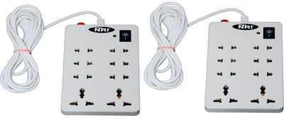 

POWERNRI 8+1 (2 PCS) 8 Socket Surge Protector(White)
