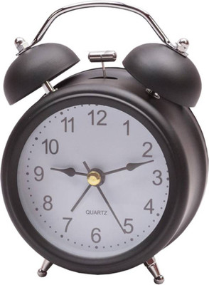 frestol Analog Twin bell Alarm Clock With Backlight System Black Clock