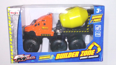 Maisto Builder Zone Quarry Monsters - Orange with Yellow Cement Mixer(Orange, Yellow)