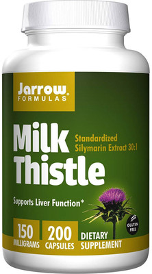 

Jarrow Formulas Jarrow Formulas Milk Thistle Standardized Silymarin Extract 30:1 Ratio Veggie Caps, Supports Liver Function, 150 mg, 200 Capsules(150 mg)