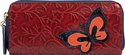 

Holii Women Evening/Party Maroon Genuine Leather Wallet(1 Card Slot), Red