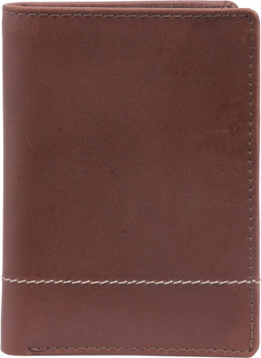 

WAIST LINERS Men Brown Genuine Leather Wallet(6 Card Slots)