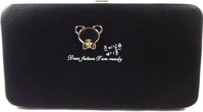 

SB Women Black Artificial Leather Wallet(4 Card Slots)