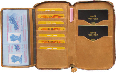 

ABYS Men Tan Genuine Leather Document Holder(7 Card Slots)