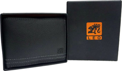 

Leo Men Black Genuine Leather Wallet(8 Card Slots)