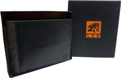 

Leo Men Black Genuine Leather Wallet(8 Card Slots)