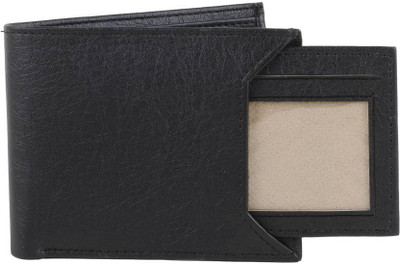 INSTA SERVICE Men Black Artificial Leather Wallet(7 Card Slots)