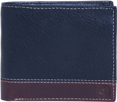 

posshusa Men Blue Genuine Leather Wallet(5 Card Slots)