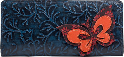 

Holii Women Evening/Party Blue Genuine Leather Wallet(1 Card Slot)