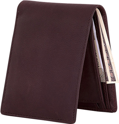 

POLLSTAR Men Brown Genuine Leather Wallet(7 Card Slots), Dark brown