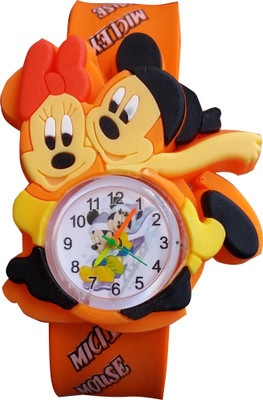 

SS Traders Orange Mickey and Mini Strap Watch - For Boys & Girls