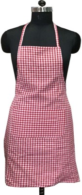 Lushomes Cotton Home Use Apron - Free Size(Red, Single Piece)