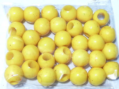 

GOELX Plastic Round Beads for Beading, Jewellery Making & Art Craft Work !! Size : 1cm X 1cm - Pack of 100 - YELLOW