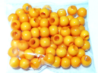 

GOELX Plastic Round Beads for Beading, Jewellery Making & Art Craft Work !! Size : 1cm X 1cm - Pack of 100 - MUSTARD YELLOW