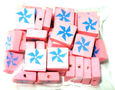 

GOELX Wooden Square Beads for Beading, Jewellery Making & Art Craft Work !! Size : 15mm X 6mm - PINK