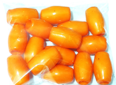 

GOELX Plastic Pipe Beads for Beading, Jewellery Making & Art Craft Work !! Size : 2cm X 1cm - Pack of 15 - orange