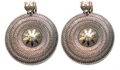 

GOELX Antique Silver Designer Round Pendant for Necklace Making, Pack of 1 - Design 10