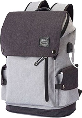 

Pacters New fashion Double Anti theft backpack (port) 1 L Laptop Backpack(Silver)