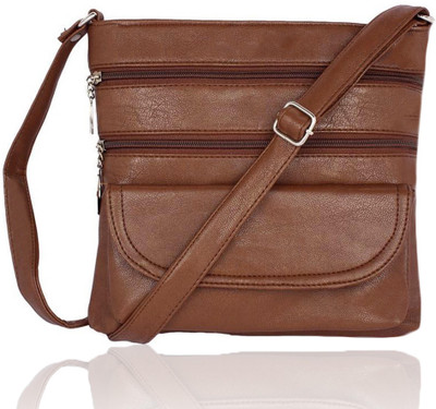

Dutty Zipper Closure Sling Bag Sling Bag(Brown, 5 L)