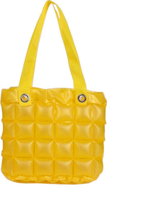

CAPE9 Imported Ladies Unique Inflatable Shoulder Tote Beach Handbag with Center Zip in Candy Colors - Yellow Waterproof Multipurpose Bag(Yellow, 10 L)