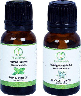 

Ks Essentials Peppermint Oil & Eucalyptus Oil Combo Pack (15 ml) Each(15 ml)