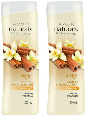 

Avon Anew Naturals Shower Gel - Vanilla & Sandalwood 200 ml each(400 ml, Pack of 2)