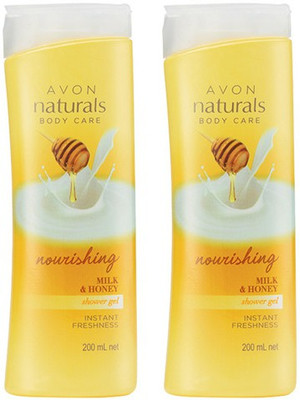 

Avon Anew Naturals Shower Gel - Milk & Honey 200 ml each(400 ml, Pack of 2)