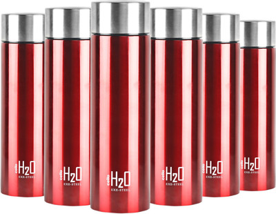 cello 1000 ml Steel Bottle(Pack of 6, Red)