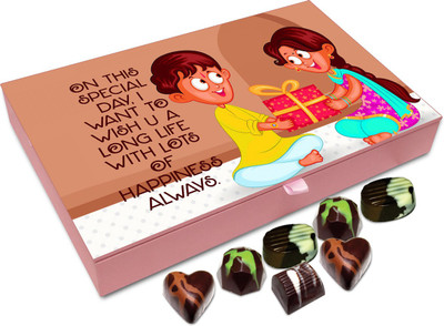

Chocholik Rakshabandhan Gift Box - On This Special Day, I Want To Wish U A Long Life - 12pc Truffles(144 g)