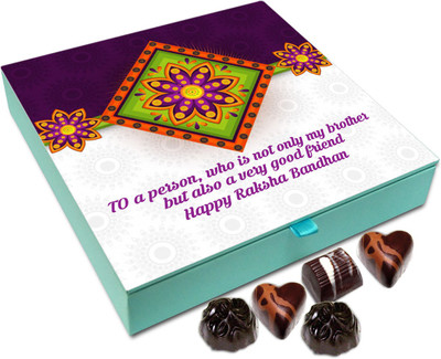 

Chocholik Rakshabandhan Gift Box - To A Person, Who Is Not Only My Brother - 9pc Truffles(108 g)