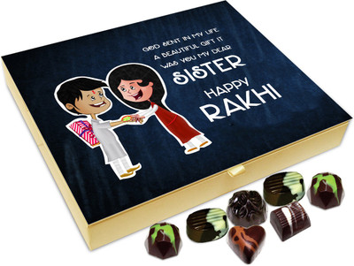 

Chocholik Rakshabandhan Gift Box - God Sent In My Life A Beautiful Gift It Was You, My Dear Sister - 20pc Truffles(240 g)