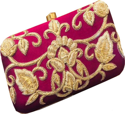 

Craftbazaar Party Maroon Clutch