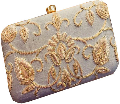 

Craftbazaar Party Grey Clutch