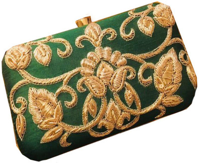 

Craftbazaar Party Green Clutch