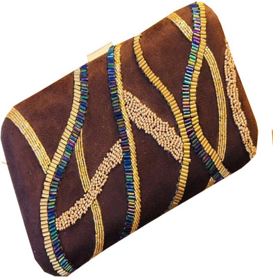 

Craftbazaar Party Brown Clutch