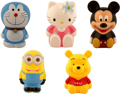 

Bright Enterprise Cut and Small Cartoon Character Piggy Bank/Coin Bank/Mony Bank -Set of 5 Coin Bank(Multicolor)