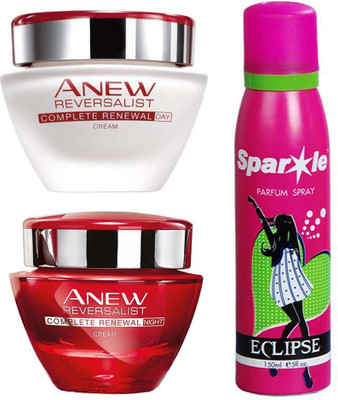 

Avon Anew Reversalist Complete Renewal Day Cream (50 ml) & one Reversalist Night Renewal Cream (50 g) with one do it perfume 30 ml(Set of 3)