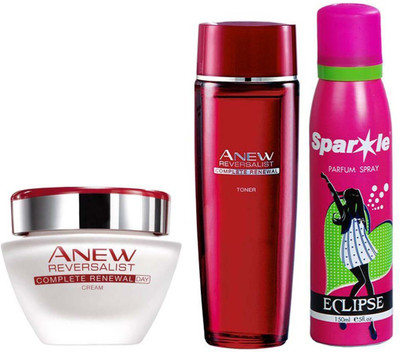 

Avon Anew Reversalist Complete Renewal Toner (50g) & one Reversalist Complete Renewal Day Cream (50 ml) with one do it perfume 30 ml(Set of 3)