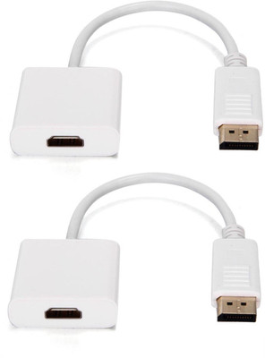 

FKU Set Of 2 Female DisplayPort TO Female HDMI Adapter(White)