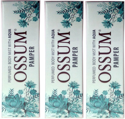

OSSUM PAMPER PERFUMED BODY MIST 115 ML Body Mist - For Men & Women(115 ml, Pack of 3)