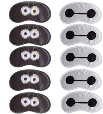 

Tootpado Eye Mask For Sleeping Cartoon (Pack of 10) - Black & White (CLNT08) - Blind Fold For Travel or Daily Use(50 g)