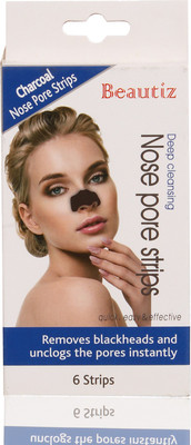 

Beautiz Deep Cleansing Black Head / White Heads Remover Nose Pore Strips ( 6 Strips Pack ) Charcoal(29 g)